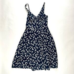 GAP Navy and White Leaf Print Dress